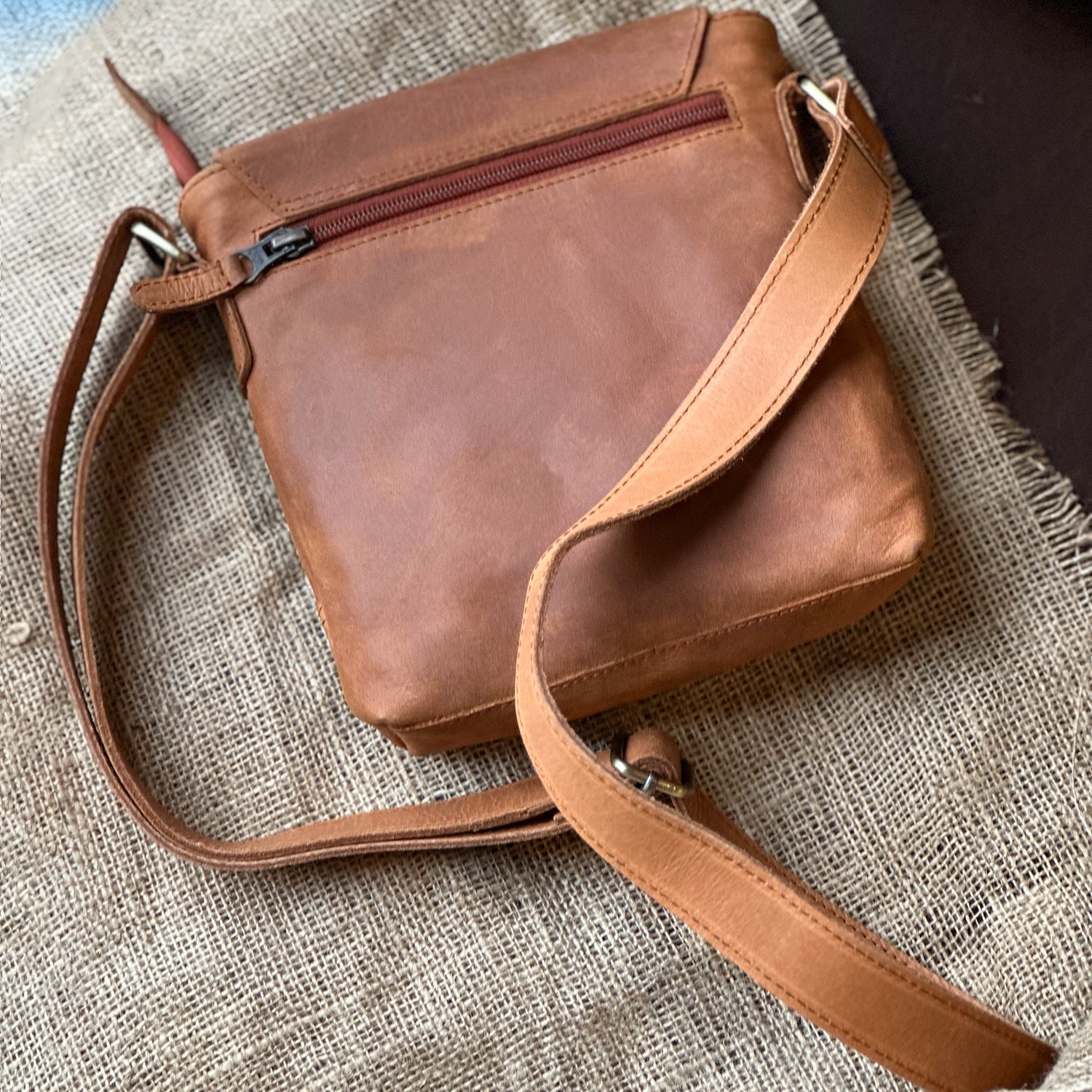 Cross body bag-Tan Smooth