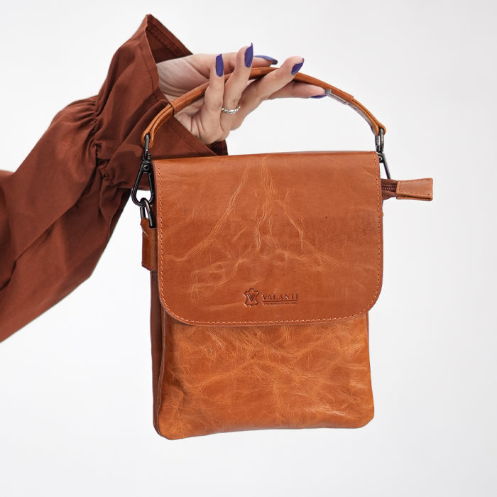 Cross body bag-Tan Smooth