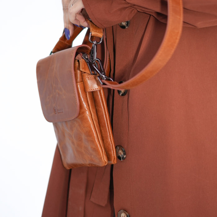 Cross body bag-Tan Smooth